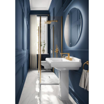 Cot racord Villeroy&Boch, Universal Showers, pătrat cu suport duș, brushed gold